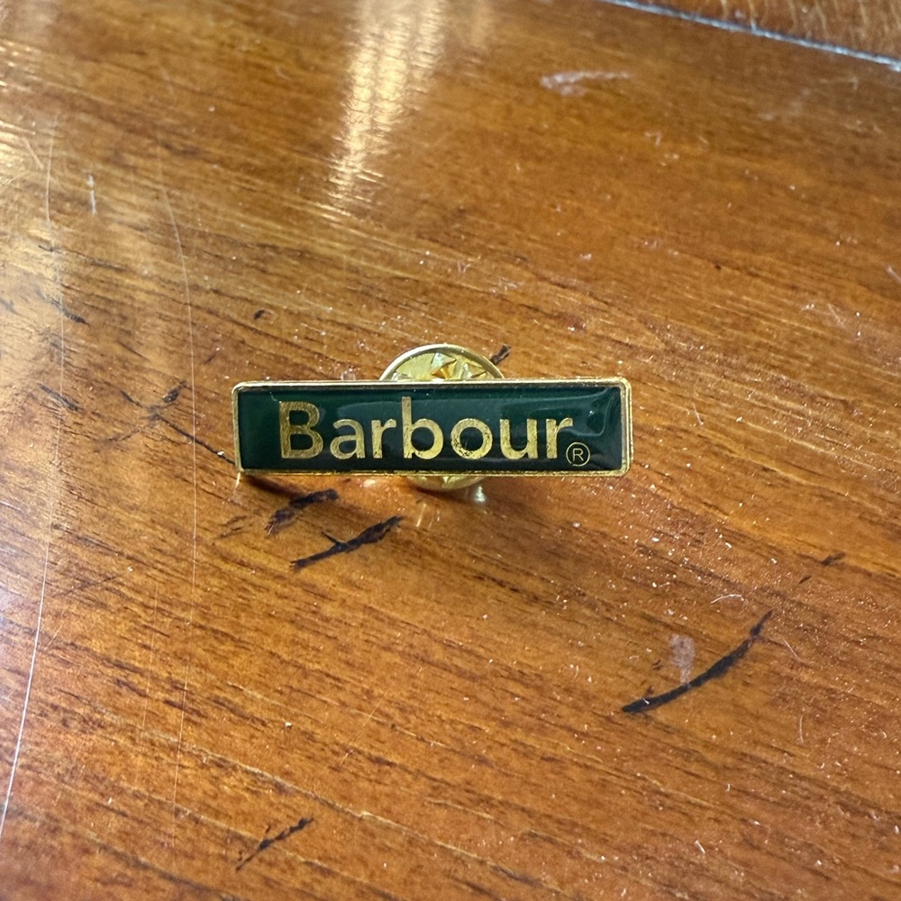Barbour Company Green and Gold Logo Lapel Pin